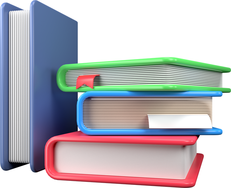 Stack of books 3D illustration